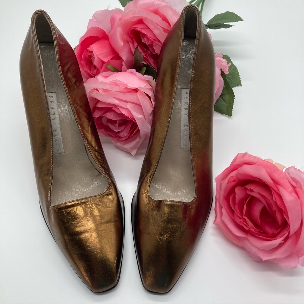 Vintage PERRY ELLIS Heels (Bronze)